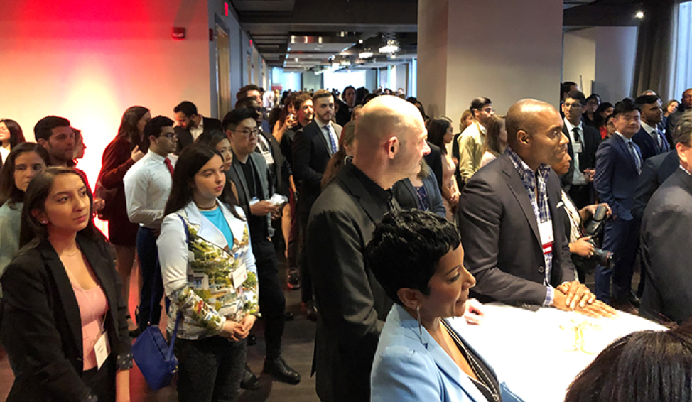 GRADitude guests gather at the reception at the Arcadian Loft